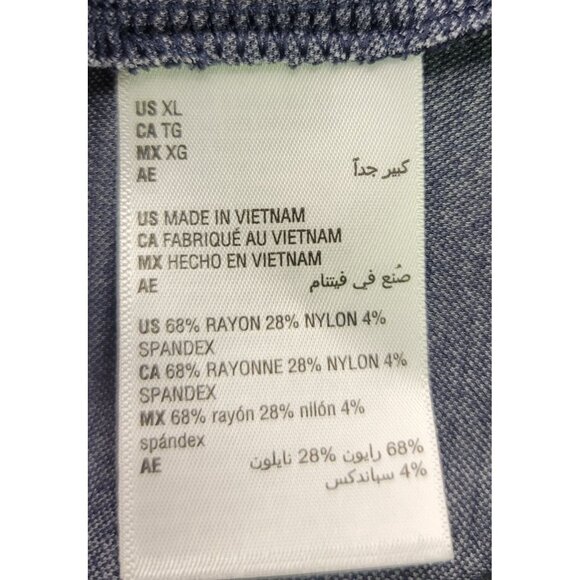 ON 34TH Navy Pinstripe Windowpane Sleeveless Shift Dress XL Keyhole - Picture 7 of 11